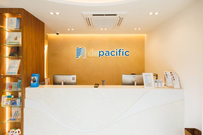 Reception desk at DePacific Dental Balestier