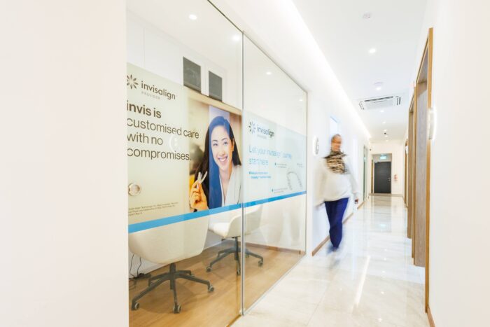 Invisalign consultation room with glass wall